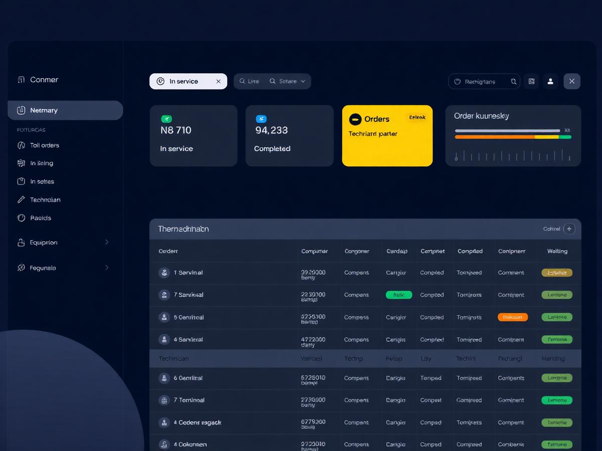 Dashboard SaaS aplikace pro servisy a půjčovny